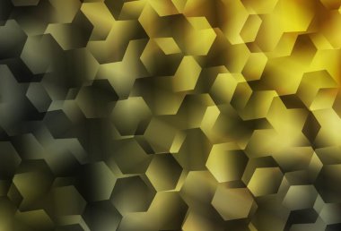 Koyu yeşil, sarı vektör eğimli üçgen şablon. Üçgenlerden oluşan parlayan çokgen çizimler. İş tasarımınız için yepyeni bir tarz.