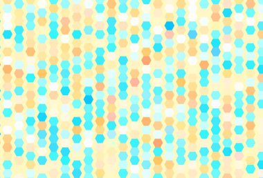 Açık mavi, renkli altıgenli sarı vektör dokusu. Renkli altıgenli soyut illüstrasyon. Reklamınız için bir kalıp, kitapçıklar.