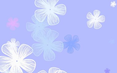 Açık mavi, çiçekli kırmızı vektör karalama düzeni. Beyaz arka planda eskiz karalama çiçekleri. İşiniz için yeni tasarım.