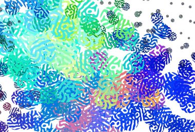 Açık mavi, rastgele şekilli yeşil vektör deseni. Modern tarzda değişen renkli kaotik formlar. Duvar kağıtları için zarif tasarım.