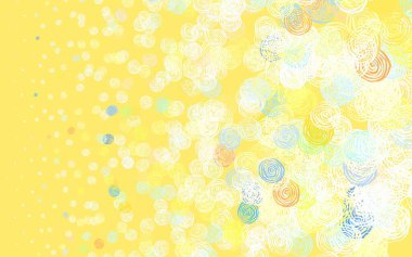 Açık mavi, sarı vektör doğal gül çizimi. Çiçekli yepyeni renkli bir illüstrasyon. Ağ ve ambalaj için elle boyanmış tasarım.