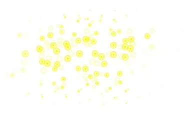 Açık yeşil, daireli sarı vektör şablonu. Parlak renkli soyut çemberlerin olduğu bir resim. Poster ve web siteleri için tasarım.