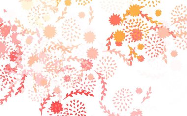 Açık kırmızı, sarı vektör doğal arka plan çiçekli, güllü. Çiçekli zarif, parlak bir illüstrasyon. İşiniz için en iyi tasarım..