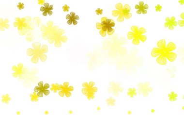 Açık yeşil, çiçekli sarı vektör soyut tasarımı. Beyaz arka planda gradyanı olan çiçekler. Web sitesi yöneticileri ve tasarımları için desen.