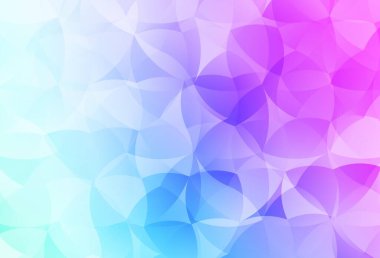 Açık pembe, mavi vektör eğimli üçgen şablon. Üçgenlerden oluşan parlayan çokgen çizimler. İş tasarımınız için yepyeni bir tarz.