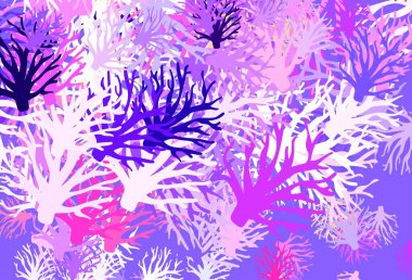 Açık mavi, kırmızı vektör dallı karalama dokusu. Yapraklı soyut illüstrasyon, karalama tarzı dallar. Marka kitabınız için yeni şablon.