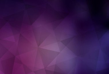 Koyu pembe vektör üçgen çizim. Üçgenlerden oluşan parlayan çokgen çizimler. Cep telefonunun arka planının şablonu.