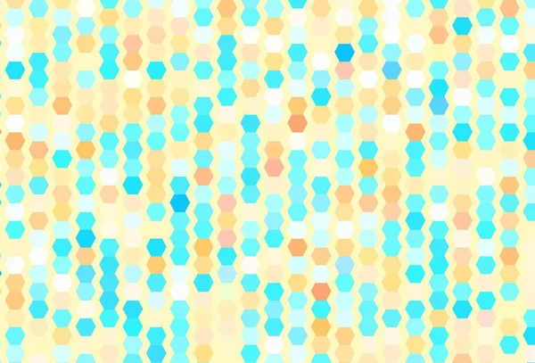 Ljusblå Gul Vektorstruktur Med Färgglada Hexagoner Abstrakt Illustration Med Färgglada — Stock vektor