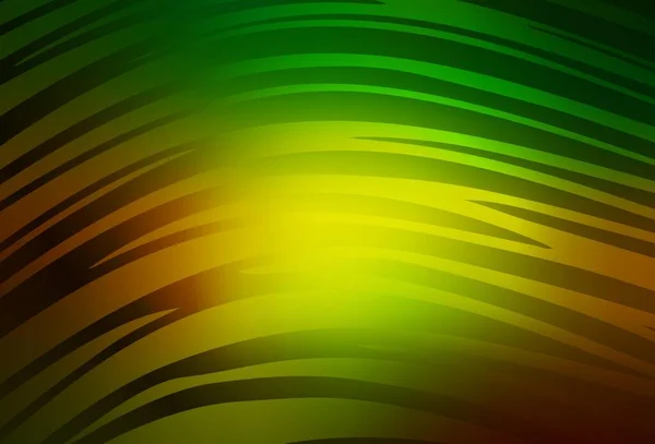 Verde Oscuro Plantilla Vector Amarillo Con Líneas Una Elegante Ilustración — Vector de stock