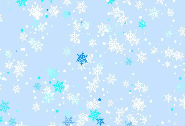 Light Blue Vector Pattern Christmas Snowflakes Glitter Abstract Illustration Crystals — Stock Vector