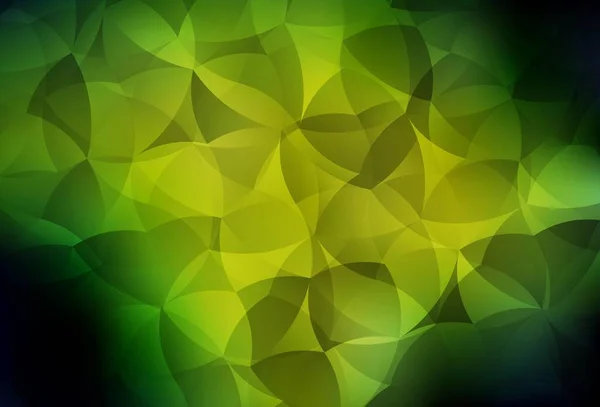 Dark Green Yellow Vector Gradient Triangles Texture Shining Polygonal Illustration — Stock Vector