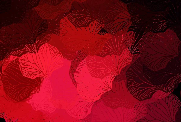 Dunkelrosa Roter Vektor Elegantes Muster Mit Blättern Skizzenhafte Kritzeleien Mit — Stockvektor