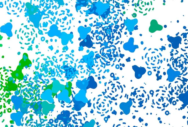 Светло Синий Зеленый Векторный Отскок Мемфисами Иллюстрация Красочными Градиентными Формами — стоковый вектор