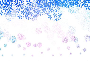 Açık mavi, kırmızı vektör yapraklı karalama dokusu. Parlak renkli çizimler ve karalama tarzında yapraklar. Çocuk kitapları için renkli desen.