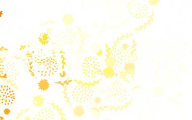 Açık Turuncu Vektör doğal sanat eserleri, çiçekler, güller. Beyaz arka planda eskiz karalama çiçekleri. Web siteleri ve pankartlar için desenli desen.