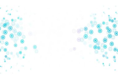 Açık mavi, küreli kırmızı vektör deseni. Parlak renkli soyut çemberlerin olduğu bir resim. Duvar kağıtlarının dokusu için desen.
