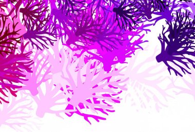 Açık pembe vektör arkaplanı dallarla karalıyor. Yapraklı soyut illüstrasyon, karalama tarzı dallar. Duvar kağıtları, boyama kitapları için desen.