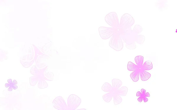 Violet Clair Modèle Élégant Vecteur Rose Avec Des Fleurs Une — Image vectorielle