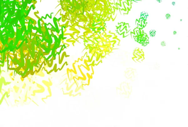 Modèle Vectoriel Vert Clair Jaune Avec Lignes Courbes Illustration Abstraite — Image vectorielle