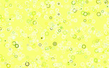 Açık yeşil, baloncuklu sarı vektör arkaplan. Soyut arka planda bulanık kabarcıklar ve renkli gradyan. Güzel web siteleri için desen.