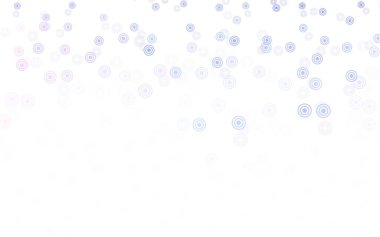 Açık pembe, benekli mavi vektör arkaplan. Parlak renkli soyut çemberlerin olduğu bir resim. Duvar kağıtlarının dokusu için desen.