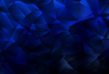 Koyu mavi vektör eğimli üçgen şablonu. Üçgenli parlak renkli çizimler. İşiniz için yepyeni bir tasarım..