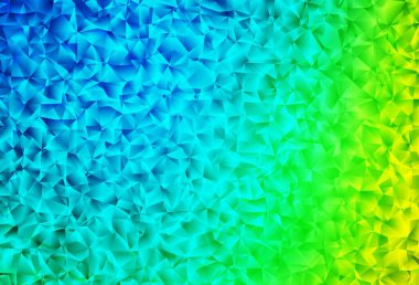 Açık mavi, yeşil vektör çokgen çizimi. Gradyanı olan üçgen geometrik örnek. İşiniz için en iyi üçgen tasarım.