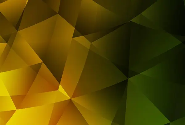 Mörkgrön Gul Vektor Polygon Abstrakt Layout Glänsande Polygonal Illustration Som — Stock vektor