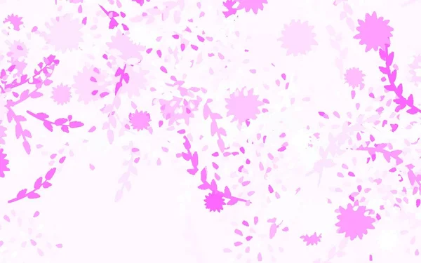 Светло Розовый Вектор Каракули Макет Цветами Цветы Естественном Стиле Белом — стоковый вектор
