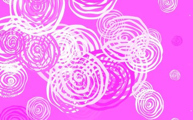 Açık pembe vektör, güllü zarif bir şablon. Çiçekli zarif, parlak bir illüstrasyon. Çocuk kitapları için renkli desen.