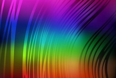 Eğri çizgileri olan koyu renkli vektör deseni. Değişken çizgileri olan renkli geometrik örnek. Web siteniz için soyut tasarım.