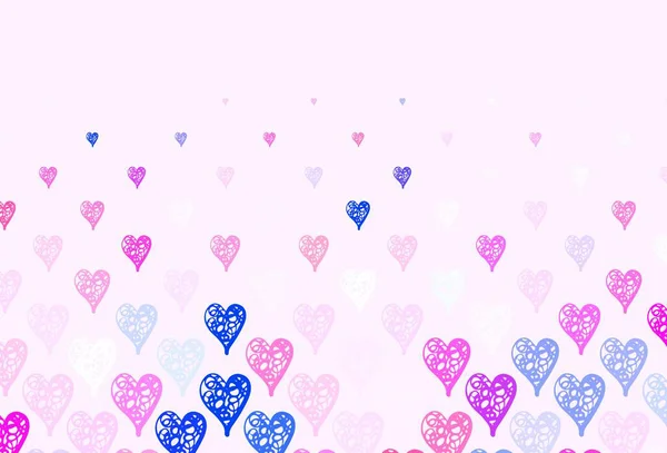 Světlé Růžové Vektorové Pozadí Srdcem Krásná Abstraktní Srdce Barevném Gradientu — Stockový vektor
