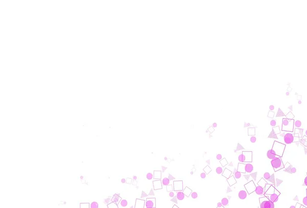 Светло Розовая Векторная Текстура Стиле Poly Кругами Кубиками Иллюстрация Набором — стоковый вектор
