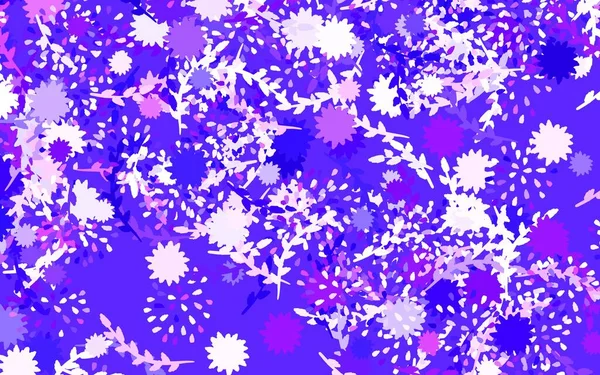 Luz Púrpura Rosa Vector Patrón Natural Con Flores Glitter Ilustración — Vector de stock