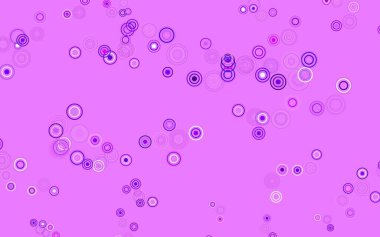 Açık Mor, daire şekilli pembe vektör düzeni. Parlak renkli soyut çemberlerin olduğu bir resim. İş ilanınız için tasarım.