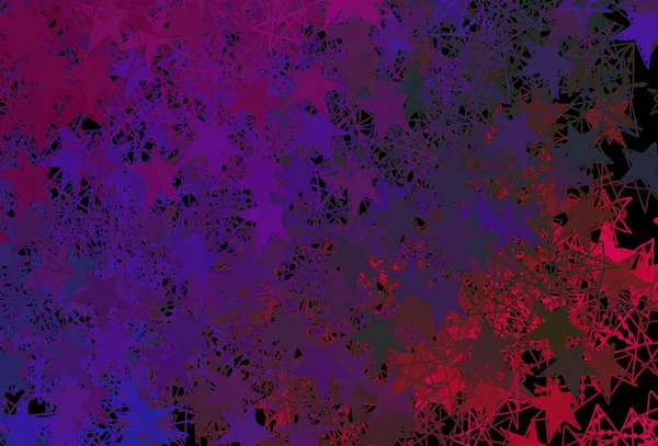 Темний Багатобарвний Векторний Фон Різдвяними Сніжинками Зірками Барвисті Сніжинки Градієнтними — стоковий вектор