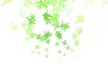 Açık yeşil vektör dallı karalama dokusu. Yapraklar ve dallarla karalama tarzında renkli çizimler. Web siteleri ve pankartlar için desenli desen.