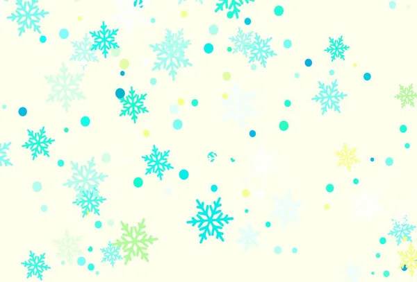 Plantilla Vector Verde Claro Con Copos Nieve Hielo Ilustración Abstracta — Vector de stock