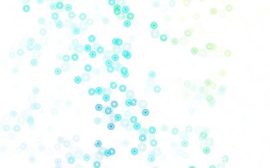 Açık mavi, daireli yeşil vektör şablonu. Doğa tarzında bulanık halkaları olan güzel renkli çizimler. Güzel web siteleri için desen.