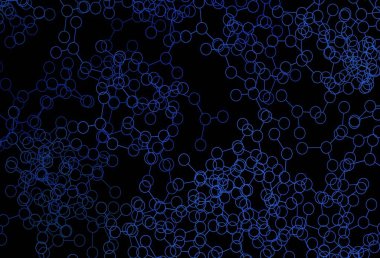 Yapay zeka kavramına sahip koyu mavi vektör dokusu. Yapay zekanın bağlantı ve noktalarıyla soyut illüstrasyon. Poster ve teknoloji sembolü.