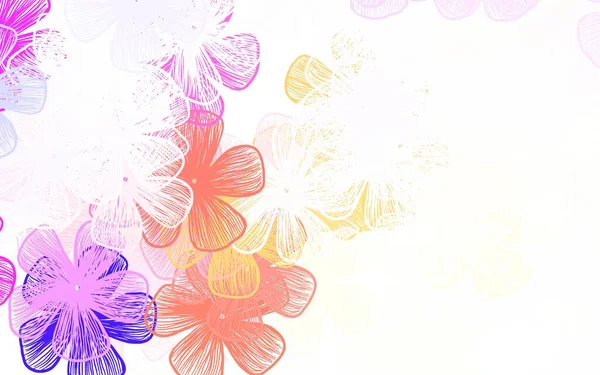 ライトピンク 花と黄色のベクトルエレガントな壁紙花とドアスタイルでカラフルなイラスト 手描きのウェブ チラシのデザイン — ストックベクタ