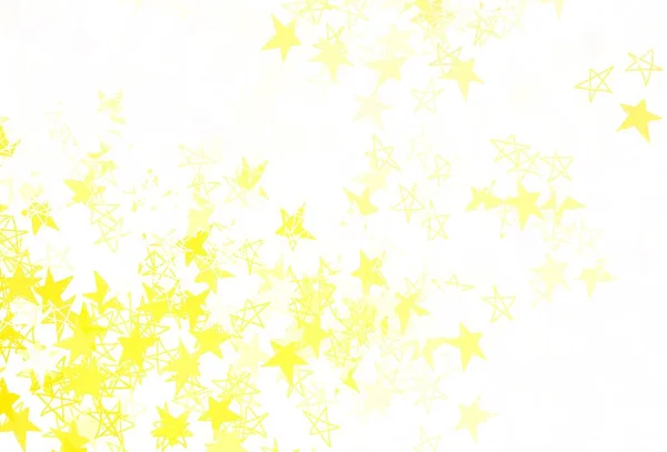 Fond Vectoriel Jaune Clair Avec Des Étoiles Colorées Illustration Brillante — Image vectorielle