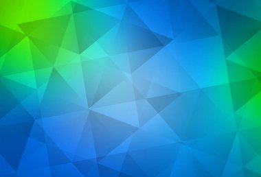 Açık mavi, yeşil vektör çokgen arka plan. Çokgen biçiminde, gradyan ile renkli çizimler. İşiniz için en iyi üçgen tasarım.