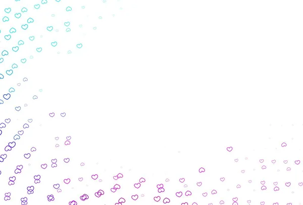 Ανοιχτό Ροζ Μπλε Διάνυσμα Μοτίβο Πολύχρωμες Καρδιές Όμορφη Έγχρωμη Απεικόνιση — Διανυσματικό Αρχείο