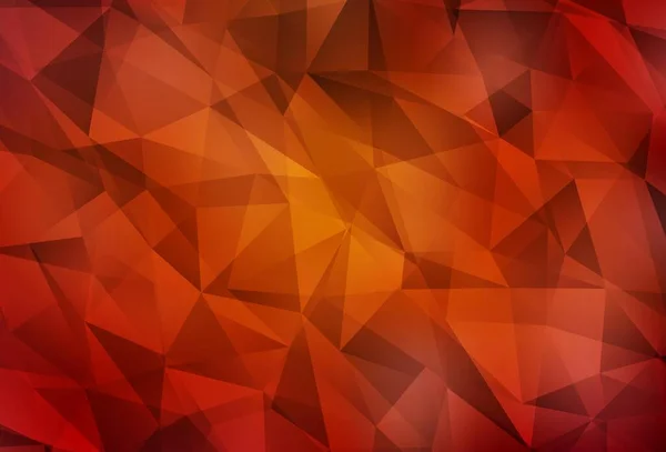 Donkerrood Geel Vector Gradiënt Driehoeken Patroon Creatieve Geometrische Illustratie Origami — Stockvector