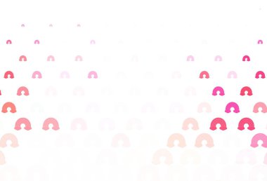 Gökkuşağı sembollü açık pembe vektör arkaplanı. Gradyan gökkuşağı şekilli soyut çizimler. Boyama kitapları için basit tasarım.