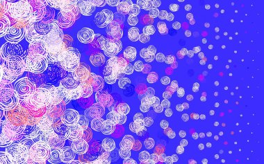 Açık mavi, kırmızı vektör arkaplanda güller var. Çiçeklerle bulanık şekilli yaratıcı çizimler. Marka kitabınız için yeni şablon.