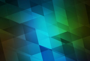 Lacivert, eşkenar dörtgenli yeşil vektör arkaplan. Dikdörtgenli soyut gradyan çizimi. Reklamınız, posteriniz, afişiniz için en iyi tasarım.