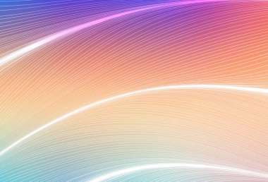 Bükülmüş çizgileri olan ışık çok renkli vektör arkaplanı. Basit bir şekilde yepyeni renkli bir tasvir. Reklamınız için yepyeni tasarım..