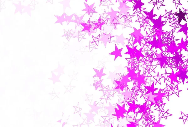 Light Purple Vector Background Colored Stars Stars Blurred Abstract Background — Stock Vector